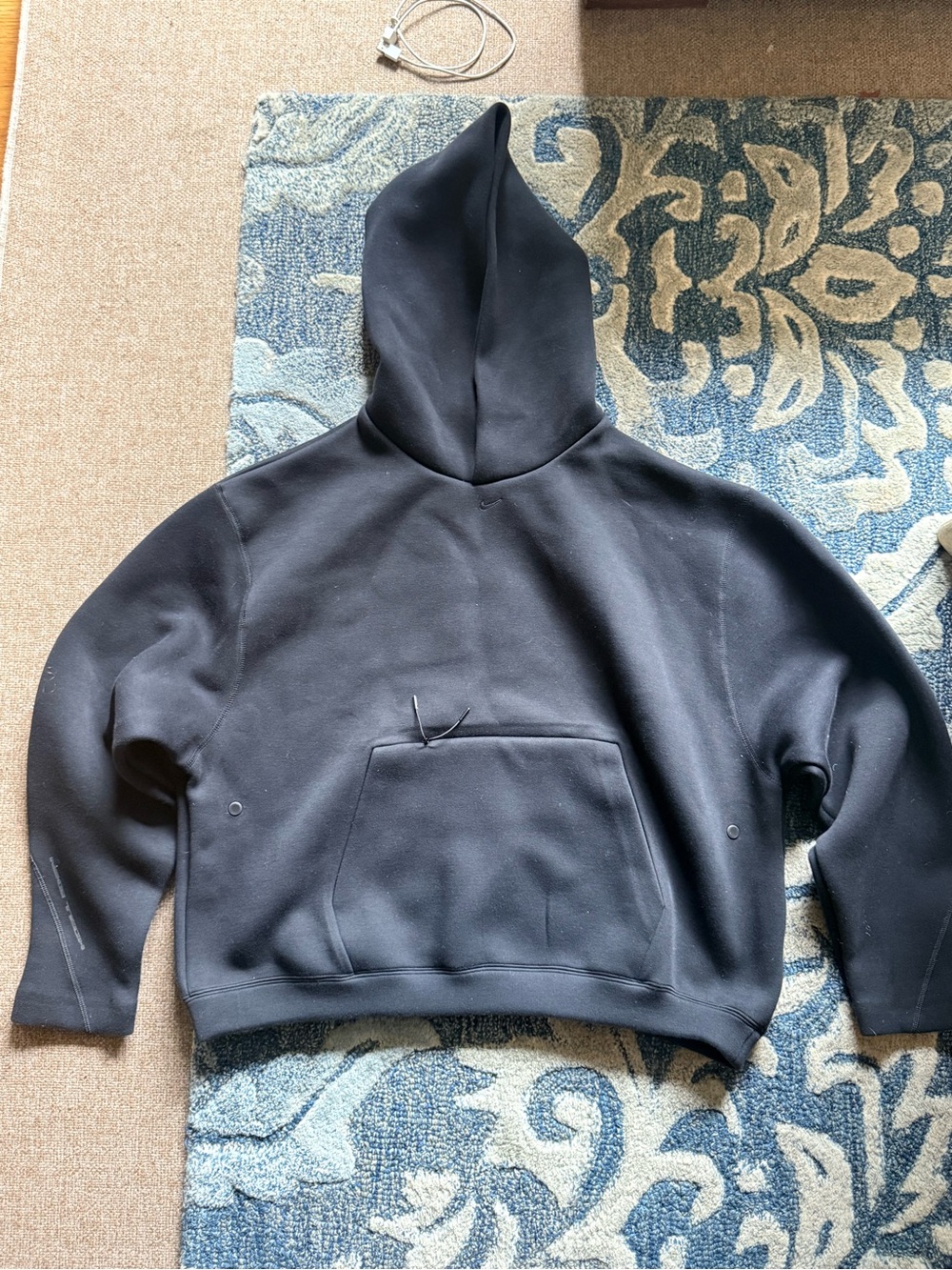 Nike Tech Fleece Reimagined Oversized Heavyweight Pullover Hoodie Black